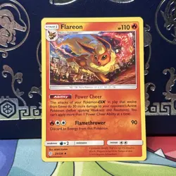 Pokemon TCG Flareon Cosmic Eclipse 25/236 2019 Rare Regular NM - Image 1