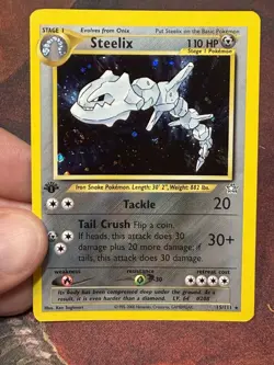 Pokemon TCG 1st Edition Steelix 15/111 Neo Genesis Holo Vintage Rare LP Swirl!!! - Image 1