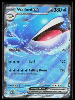 Wailord ex 016/084 5ban Graphics Double Rare Pitch Black Pokemon NM - Image 1