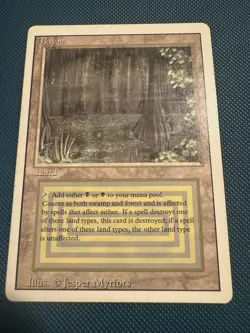 Magic the Gathering Bayou Revised Edition Dual Land Regular Card - Image 1