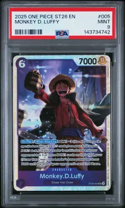 PSA 9 2025 One Piece St26-Purple/Black Monkey D. Luffy #005 Monkey D. Luffy MINT - Image 1