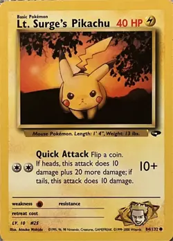 Pokemon TCG Lt. Surge's Pikachu Gym Challenge, Card 84/132 - Image 1