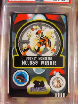 Pokemon Card 1997 Pocket Monsters Sealdass Arcanine Windie Arkani Japanese PSA 8 - Image 3