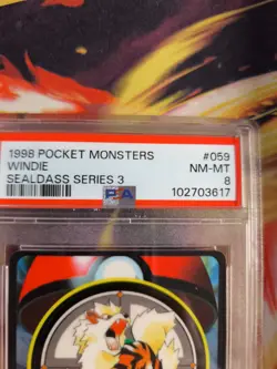 Pokemon Card 1997 Pocket Monsters Sealdass Arcanine Windie Arkani Japanese PSA 8 - Image 4