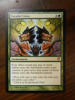 MTG Innistrad Green Rare Parallel Lives Near Mint Condition - Image 1