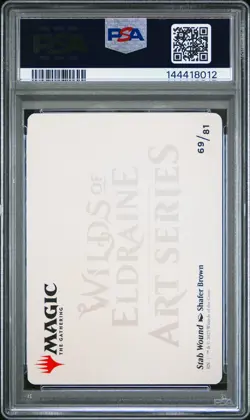 2023 MTG WILDS OF ELDRAINE ART SER GOLD STAMPED #69 STAB WOUND PSA 10 - Image 2