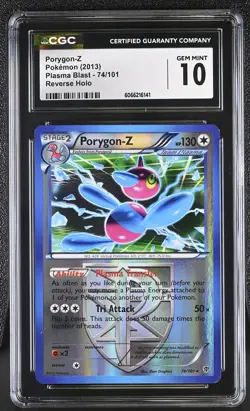 CGC 10 GEM MINT Porygon-Z 2013 Plasma Blast 74/101 Reverse Holo Pokemon Card - Image 1
