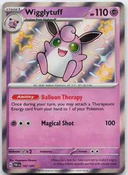 Wigglytuff 147/091 Shiny Rare Paldean Fates Holo Near Mint - Image 1