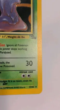 Muk 13/62 Holo Rare Fossil Set Pokemon Card Vintage 1999 WOTC 4 - Image 4