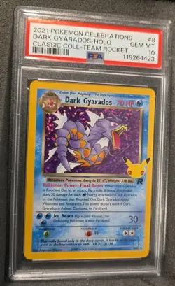 POKEMON CARD DARK GYARADOS CLASSIC 8 CELEBRATIONS #8 GRADED PSA 10 GEM MINT - Image 2