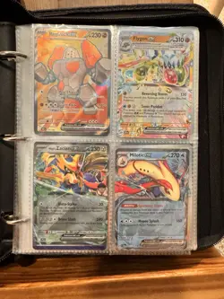 Pokemon Card Binder Lot - 224 Cards (52 Holo/FA/ex) S&V Era - Zip PokeBall Case - Image 3