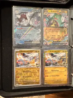 Pokemon Card Binder Lot - 224 Cards (52 Holo/FA/ex) S&V Era - Zip PokeBall Case - Image 4