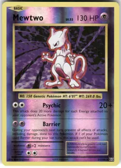 Mewtwo 51/108 Rare Evolutions Pokemon Reverse Holo Lightly Played - Image 1