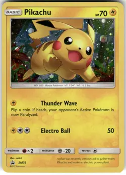 Pikachu SM76 Holo Promo Sun & Moon Promo Pokemon Lightly Played - Image 1