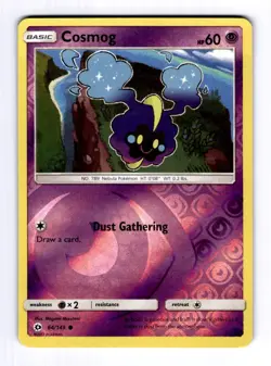 Cosmog SM Base Set #64 (2017) Common Reverse Holo NM Pokemon - Image 1