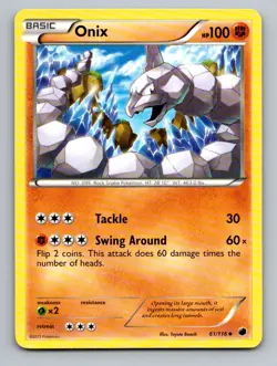 Onix 61/116 Uncommon Plasma Freeze Pokemon Lightly Played - Image 1