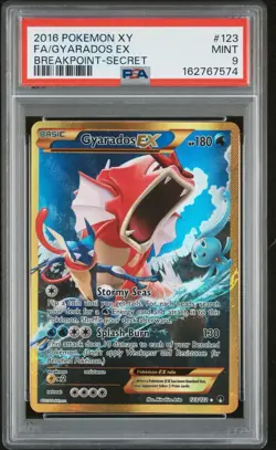 2016 Pokemon Gyarados EX #123 BREAKpoint Full Art Secret Rare PSA 9 MINT - Image 1