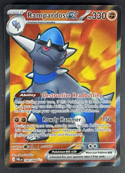 Rampardos Ex 100/084 Full Art Ultra Rare - Pitch Black - Pokemon TCG - NM - Image 1