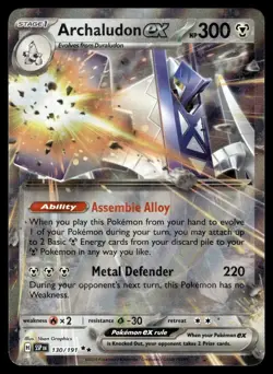 Archaludon ex 130/191 Double Rare Surging Sparks Pokemon Holo Near Mint - Image 1