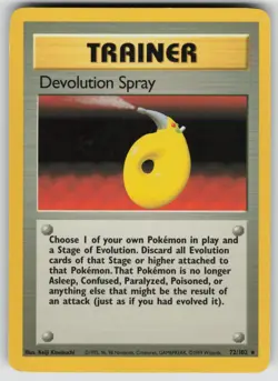 Devolution Spray 72/102 Rare Base Set Unlimited Pokemon Lightly Played - Image 1