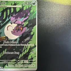 2024 Pokemon Arbok Temporal Forces Illustration Rare MISCUT ALIGNMENT DOT NM - Image 5