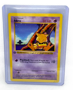 Abra Base Set 43/102 First Edition Shadowless Pokemon Trading Card - Image 1