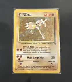 Hitmonlee Pokemon TCG Fossil 7/62 Holo Rare Holo EN 1999 HP 60 - Image 1
