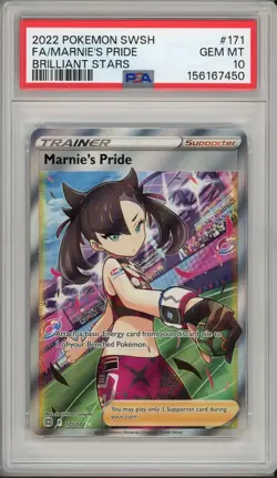 2022 Pokemon SWSH Brilliant Stars Marnie's Pride Full Art #171 PSA 10 - Image 1