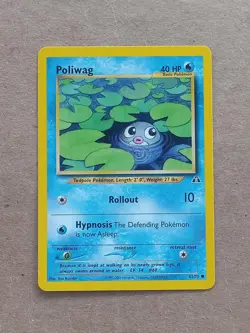Poliwag 62/75 Common Neo Discovery Pokemon Unlimited Lightly Played - Image 1