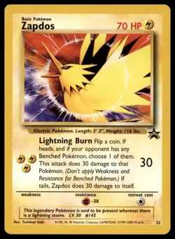 ZAPDOS 23 PROMO WIZARDS BLACK STAR PROMOS POKEMON LP - Image 1