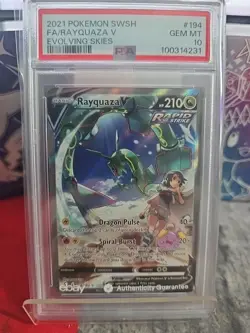 PSA 10 Gem Mint Pokemon Rayquaza V Alt Art Evolving Skies 194/203 - Image 2