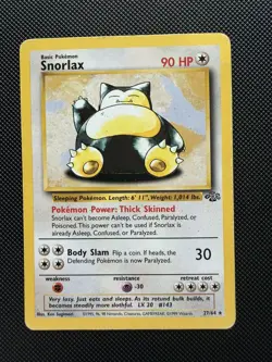 Pokemon TCG Snorlax Jungle Card 27/64 Regular Vintage MP - Image 1