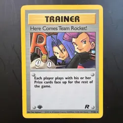 Pokemon Here Comes Team Rocket! 71/82 1st Edition Team Rocket Trainer Card NM - Image 2