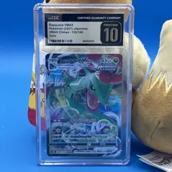 Pokemon Rayquaza VMAX CGC Pristine 10 Holo Japanese VMAX Climax 120/184 - Image 1