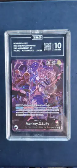 Monkey D. Luffy 2nd Anniversary Set PSA 10 Leader OP09-061 One Piece TCG English - Image 1