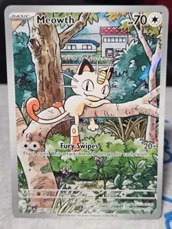 Illustration Rare Meowth #106/094 Pokemon Card Phantasmal Flames NM-MT 2025 - Image 1
