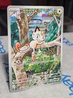 Illustration Rare Meowth #106/094 Pokemon Card Phantasmal Flames NM-MT 2025 - Image 3