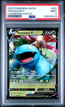 2020 Pokemon Champions Path # 001 Venusaur V PSA 9 Card! MINT! Trusted Seller! - Image 1