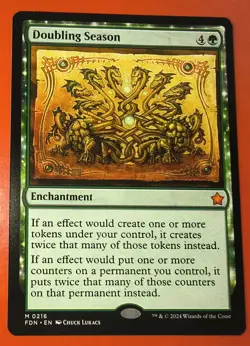 MTG: DOUBLING SEASON, 0216, MYTHIC , REGULAR FINISH, FOUNDATIONS, FDN, NM - Image 1