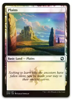 Plains (263) #263 (Foil) (LP) Forgotten Realms AFR Magic MTG - Image 1