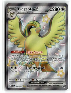 Pidgeot ex Shiny Ultra Rare Holofoil NM [SV: Paldean Fates - 221/091] - Image 2