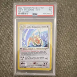2002 Pokemon Neo Destiny 1st Edition Light Dragonite Holo 14/105 PSA 7 - Image 1