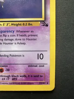 Haunter 21/62 Fossil 1st Edition Rare Regular 50 HP English 1999 LP - Image 4
