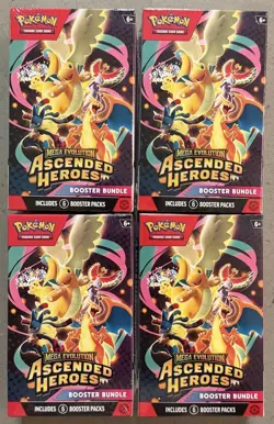 Pokemon TCG Mega Evolution Ascended Heroes - Booster Bundle - New - Lot of 4 - Image 1
