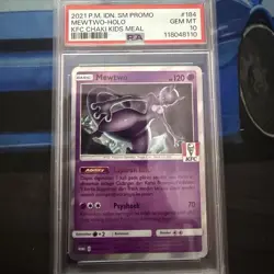 PSA 10 Mewtwo 184/SM-P | Pokemon KFC Stamped Promo Indonesian [US Seller] - Image 2