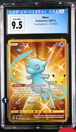 POKEMON CGC 10 - MEW SECRET RARE HOLO 025/025 CELEBRATIONS 2021 ENGLISH - Image 1