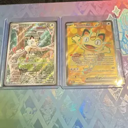 Pokemon TCG Meowth & Meowth ex Holo Lot 2 Paldean Fates 106/094 107/088 - Image 1