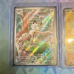 Pokemon TCG Meowth & Meowth ex Holo Lot 2 Paldean Fates 106/094 107/088 - Image 2