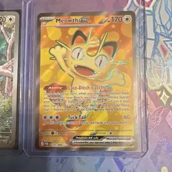 Pokemon TCG Meowth & Meowth ex Holo Lot 2 Paldean Fates 106/094 107/088 - Image 3