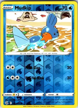 Mudkip 062/264 Common Fusion Strike Pokemon Reverse Holo Lightly Played - Image 1